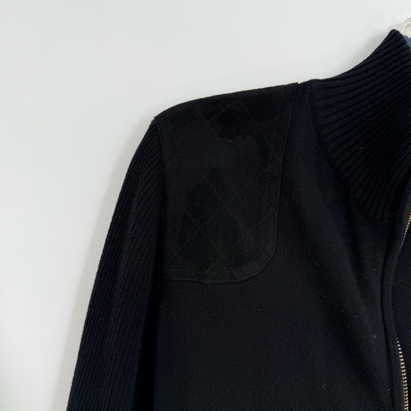 Lauren Ralph Lauren Cardigan Women Size L Petite Full Zip Cotton Shoulder Patch - Picture 7 of 11